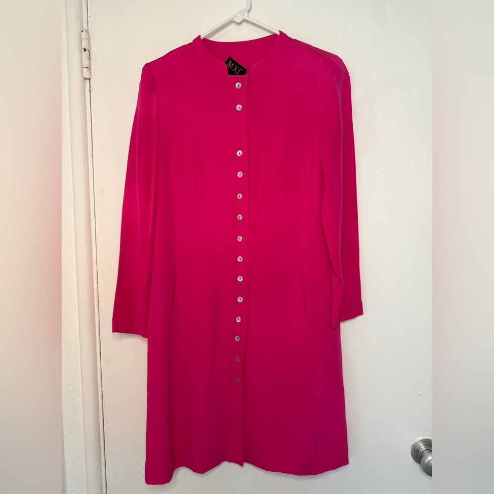 Chic Fuchsia Long Sleeve Dress